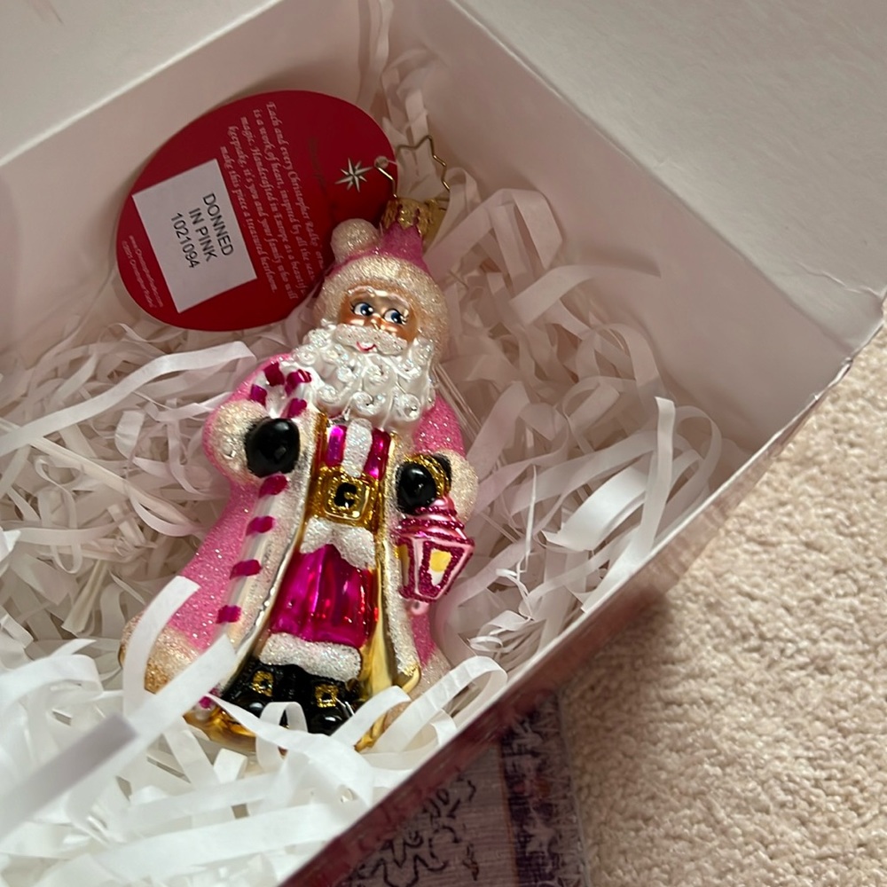 Christopher Radko Donned in Pink Gem Ornament